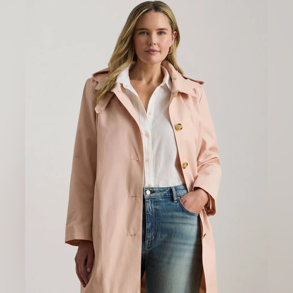 Lauren Ralph Lauren Women's Hooded Raincoat - Pink Rhodonite